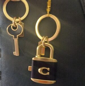 Coach Gold and Black Lock Keychain Lock/Unlock (BAG NOT INCLUDED)